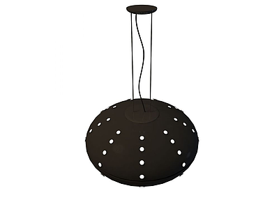黑色球形吊灯模型3d模型
