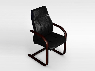 实木弓形老板椅模型3d模型
