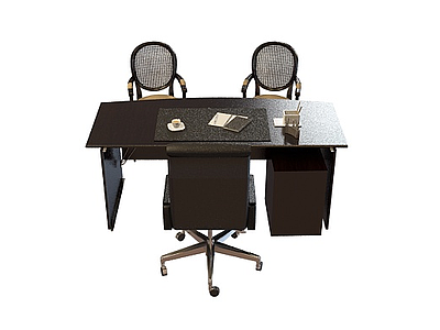 老板办公桌椅组合模型3d模型