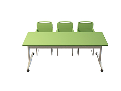 塑胶桌椅组合模型3d模型