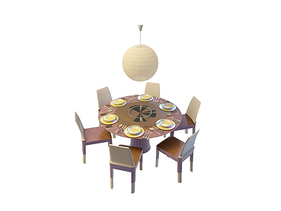 3d餐厅桌椅组合免费模型