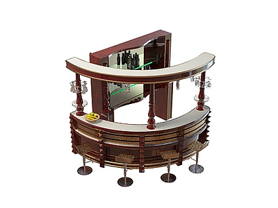 吧台桌椅模型3d模型