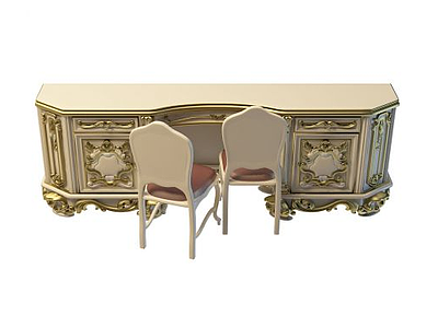 3d欧式豪华桌椅模型