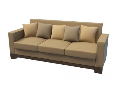 布艺三人沙发模型3d模型