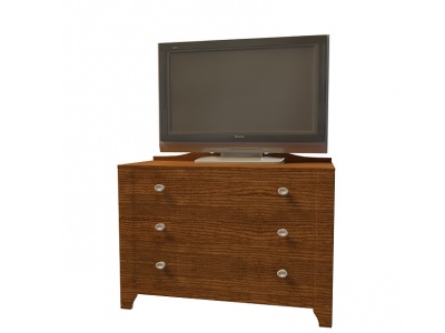 3d现代木质电视柜组合模型