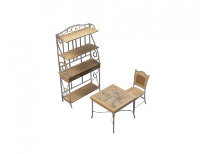 简易铁艺桌椅模型3d模型