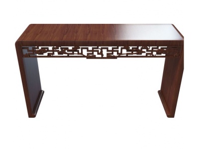 中式实木书桌模型