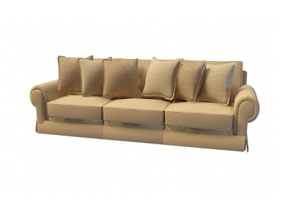 布艺三人沙发模型3d模型