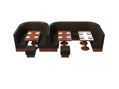 咖啡厅沙发茶几模型3d模型