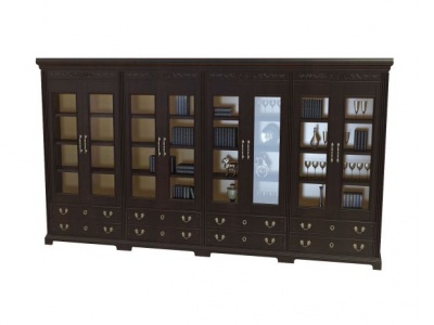 欧式复古书柜模型3d模型