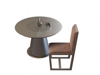 简约桌椅组合模型