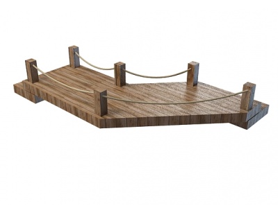3d木头桥模型