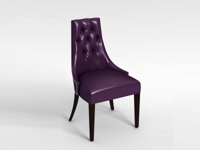 3d紫色高背椅模型