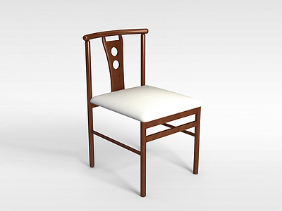 3d漂亮的新中式实木座椅模型