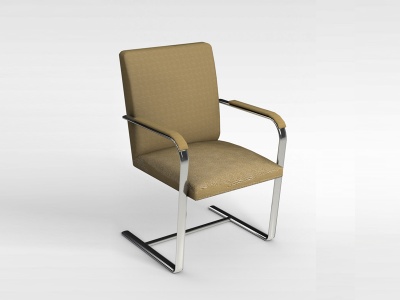3d皮质扶手弓形椅模型