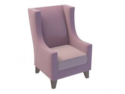 3d紫色高背沙发椅模型