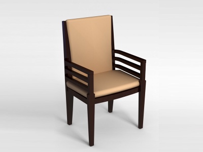 3d餐厅实木扶手椅模型