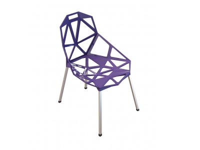 3d蓝色个性椅子模型