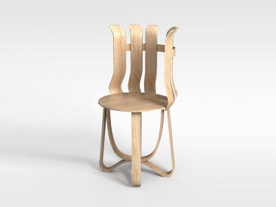 个性白木椅子模型3d模型