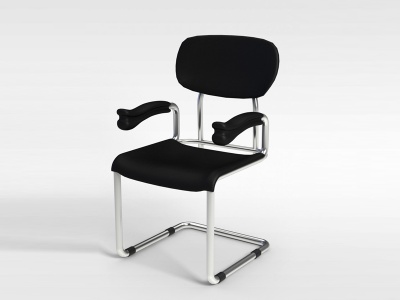 3d黑色皮革办公椅模型