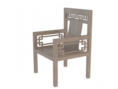 中式黑胡桃实木椅子模型