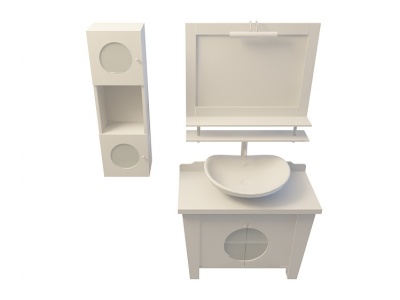 3d洗手台柜组合模型