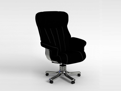 豪华黑色皮革办公椅模型3d模型