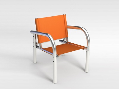 3d橙色四脚椅模型