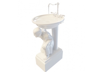 3d雕像洗手台模型