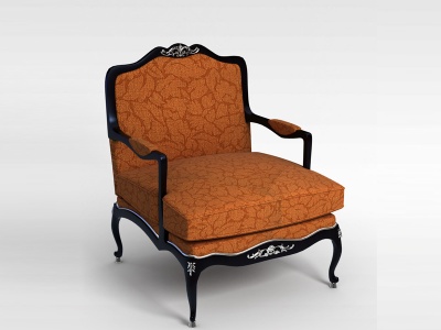 欧式布艺沙发椅模型3d模型