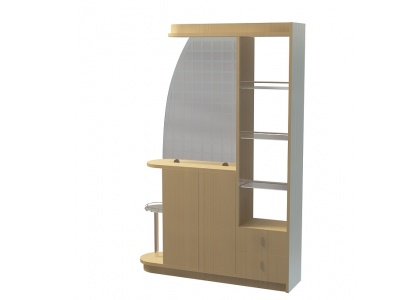 3d现代实木玻璃玄关柜模型