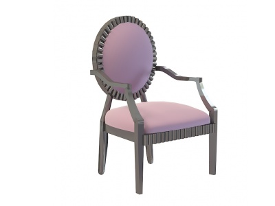 简欧紫色休闲椅模型3d模型