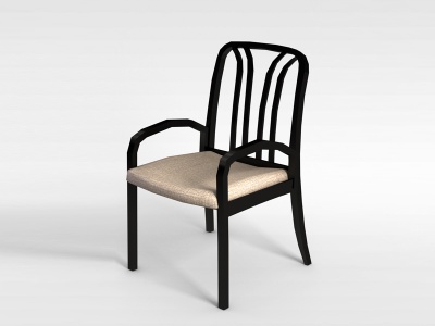 3d现代实木扶手椅子模型