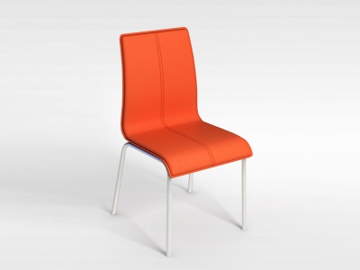 3d橘红色椅子模型