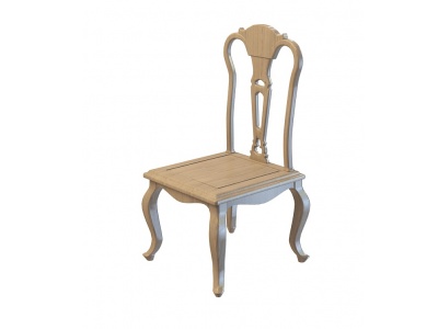 简欧实木椅子模型