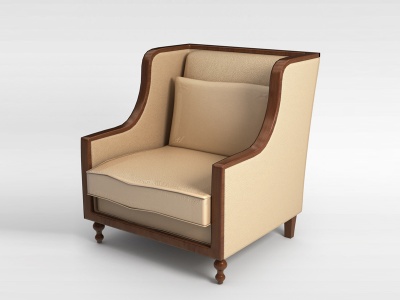 3d普通欧式沙发椅模型
