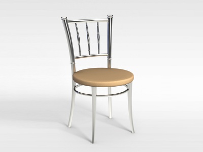 3d不锈钢普通餐椅模型