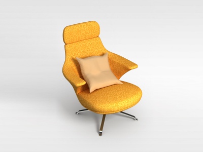 3d黄色布艺椅子模型