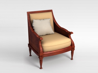 3d欧式花梨木椅子模型
