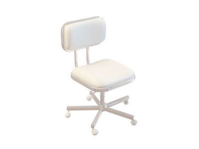 普通白色皮革办公椅模型3d模型