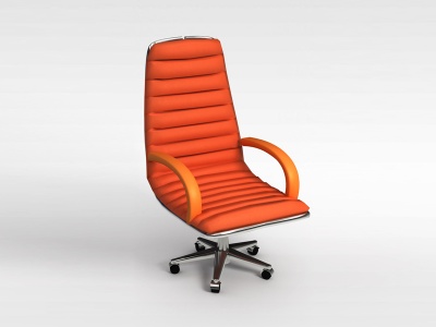 3d橙色皮质办公椅模型