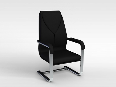 3d黑皮弓形椅模型