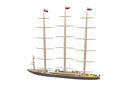 3d现代航海帆船模型