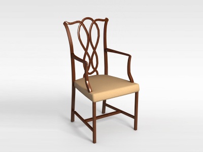 3d现代实木座椅模型