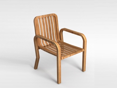 3d田园风格白木椅子模型