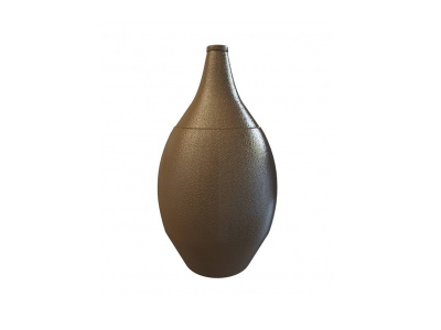3d棕色细口陶瓷花瓶模型