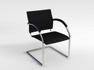 3d现代黑色皮革办公椅模型