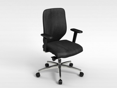 3d现代黑色皮质办公椅模型