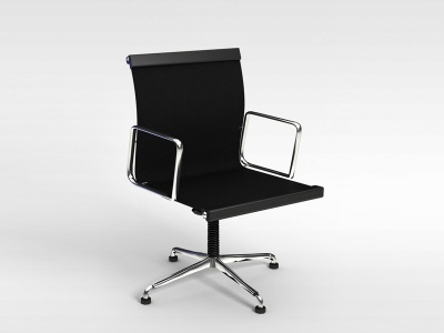 3d普通黑色皮质办公椅模型
