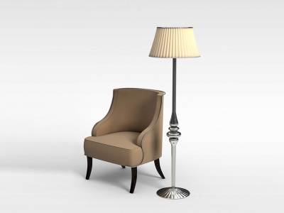 沙发椅和落地灯模型3d模型
